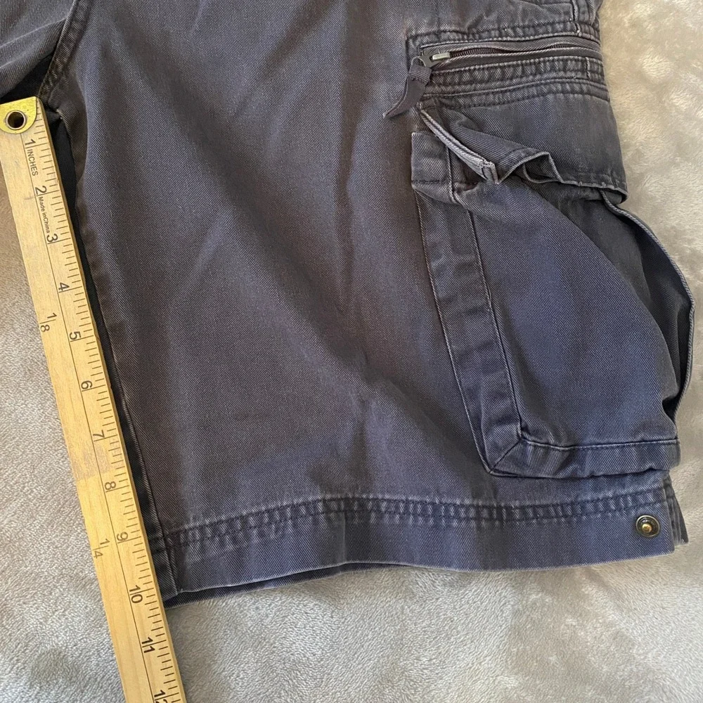 Vintage Lee Dungarees‎ Can't Bust Em Cargo Shorts Sz 32 Dark Gray Relaxed Skater